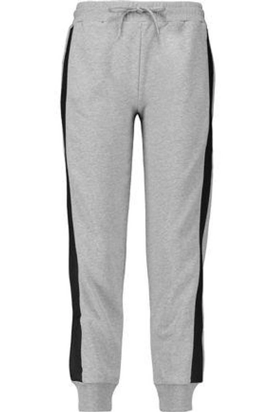 Shop Mcq By Alexander Mcqueen Woman Paneled Cotton-jersey Track Pants Gray