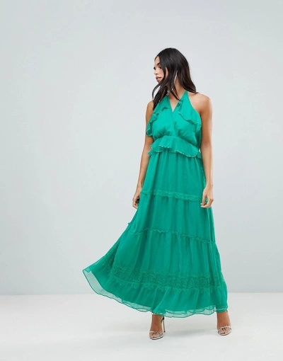 Shop Adelyn Rae Frill Maxi Dress-green