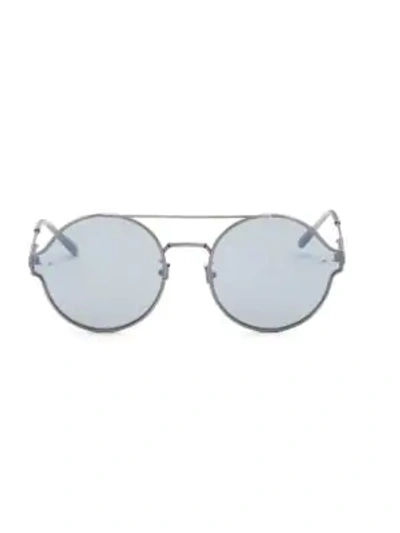 Shop Bottega Veneta 60mm Aviator Sunglasses In Silver