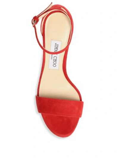 Shop Jimmy Choo Misty Suede Slingback Sandals In Red