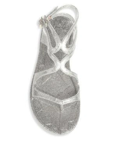 Shop Jimmy Choo Lance Jelly Gladiator Sandals In Silver