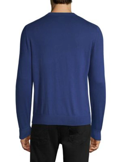 Shop Paul Smith Solid Cotton Sweater In Blue