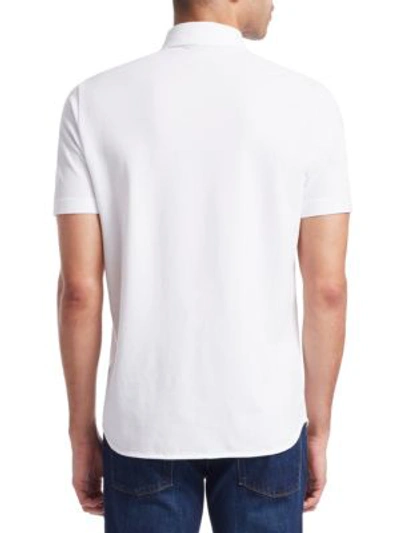 Shop Loro Piana Men's Pique Polo Shirt In White