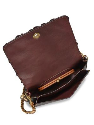 Shop Coach 1941 Dinky Tea Rose-applique Leather Crossbody Bag In Beechwood