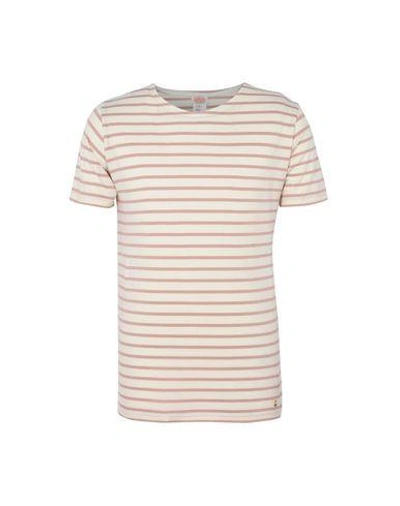 Shop Armor-lux T-shirts In Pale Pink
