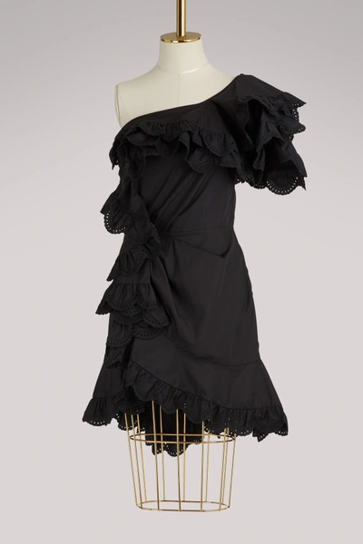 Shop Isabel Marant Jiska Ruffled Dress In Black