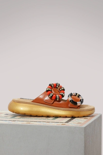 Shop Marc Jacobs Sage Embellished Sandals In Luggage