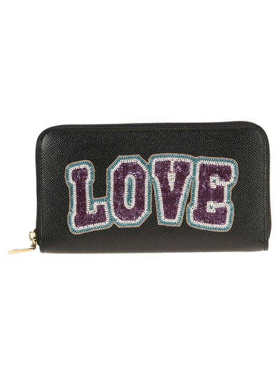 Shop Dolce & Gabbana Love Zip Around Wallet. In Black
