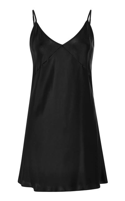 Shop Fleur Du Mal Silk-satin Slip In Black