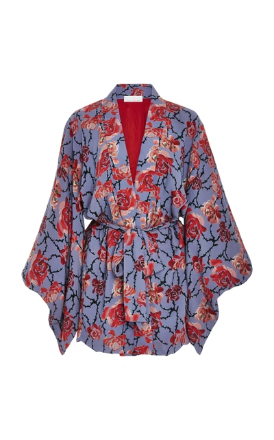 Shop Fleur Du Mal Haori Floral Silk Kimono