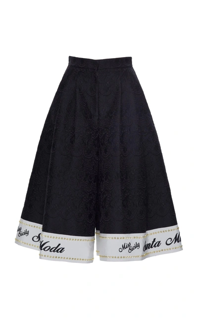 Shop Dolce & Gabbana Jacquard Culottes In Black