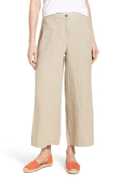 Shop Eileen Fisher Wide Leg Organic Linen Pants In Undyed Natural