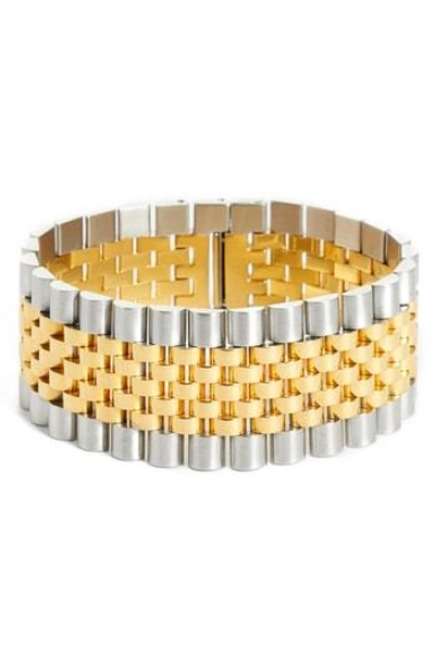 Shop Alexander Wang Watch Strap Bracelet In Gold