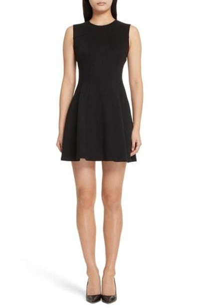 Shop Theory Pique Fit & Flare Dress In Black