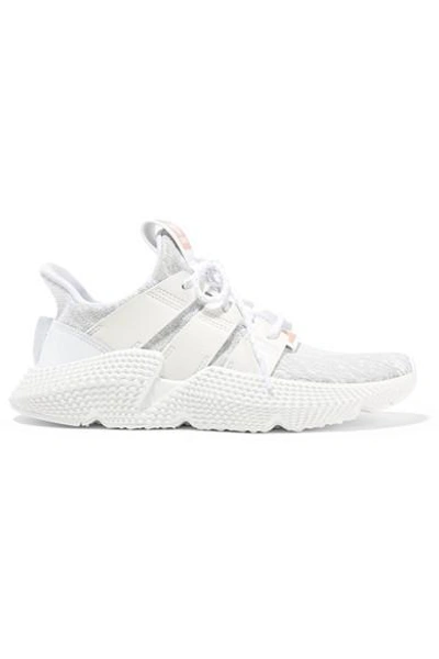 Adidas Originals Prophere Faux Leather And Rubber-trimmed Stretch-knit  Sneakers In Grey | ModeSens