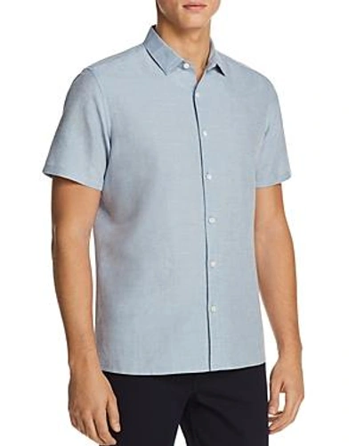 Shop Theory Murrary Essential Short Sleeve Button-down Shirt In Breeze