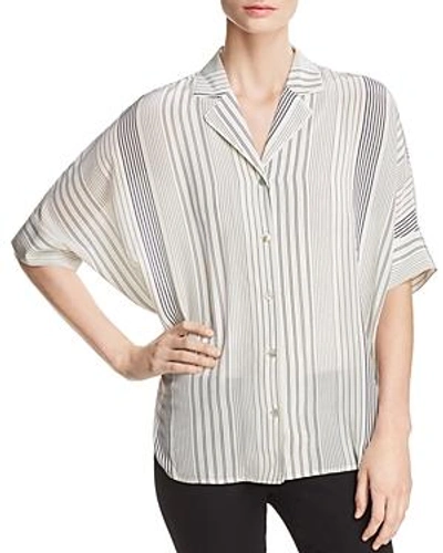 Shop Eileen Fisher Silk Dolman Button-down Top In Bone