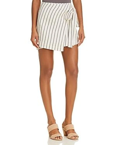 Shop Theory Wrap Mini Skirt In Blue/ivory