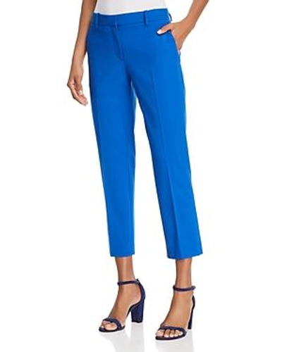 Shop Theory Treeca Stretch-wool Cropped Pants In Nautical Blue
