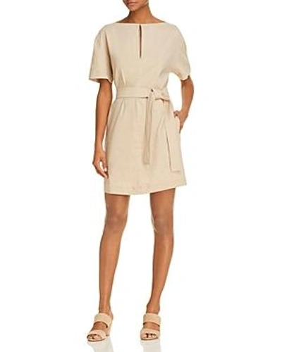 Shop Theory Belted Shift Dress In Light Wheat
