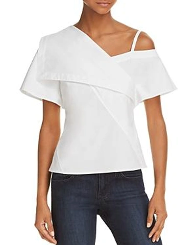 Shop Theory Asymmetric Cold-shoulder Top In White