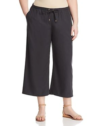 Shop Eileen Fisher Silk Gaucho Pants In Graphite