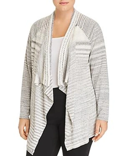 Shop Nic And Zoe Plus Nic+zoe Plus Time Change Open-front Cardigan In Zinc Mix