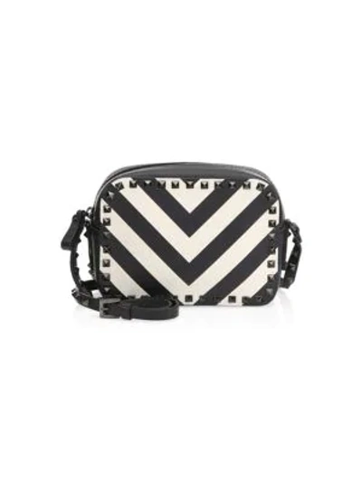 Valentino Garavani Rockstud Chevron Print Leather Crossbody Bag