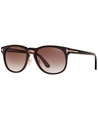Shop Tom Ford Sunglasses, Franklin Ft0346 In Black/green Gradient