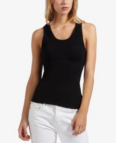 Shop Avec Les Filles Rib-knit Tank Top In Black