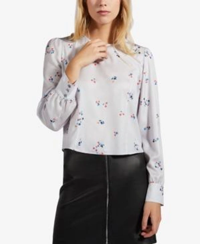 Shop Avec Les Filles Printed Cropped Top In Dusty Rose