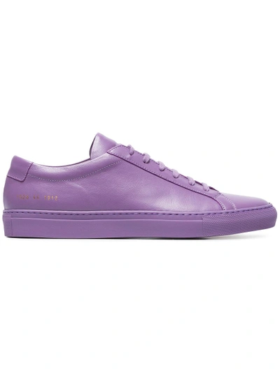 Shop Common Projects Purple Achilles Leather Sneakers