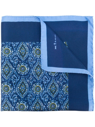 Shop Kiton Printed Scarf - Blue