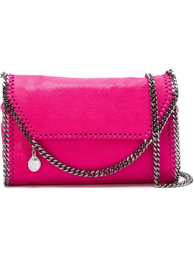 Shop Stella Mccartney Tiny 'falabella Shaggy Deer' Fold Over Tote In Pink