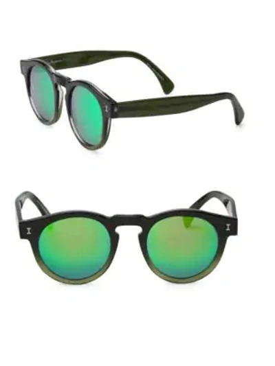 Shop Illesteva Palm Beach 49mm Round Sunglasses In Tan