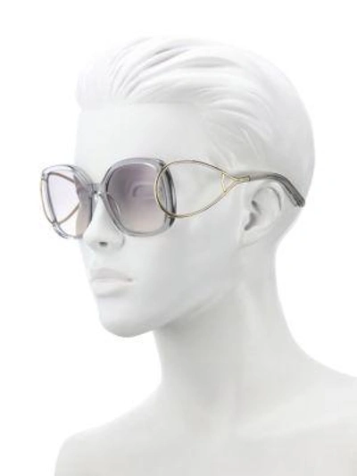 Shop Chloé Jackson 60mm Oversized Square Metal Sunglasses In Peach