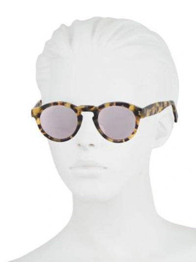 Shop Illesteva Leonard Round Sunglasses In Tortoise Rose Mirror