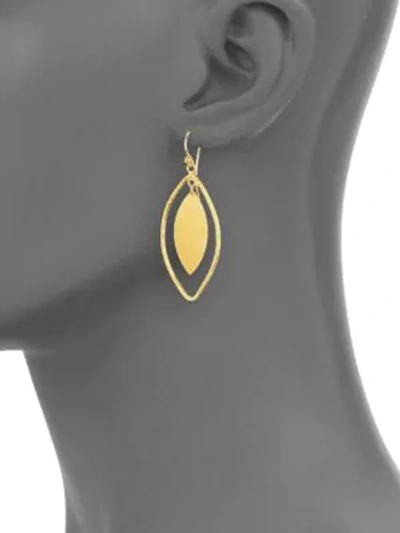 Shop Gurhan Women's Willow 24k Yellow Gold Leaf Drop Earrings