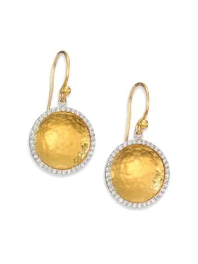 Shop Gurhan Hourglass Diamond & 24k Yellow Gold Small Drop Earrings