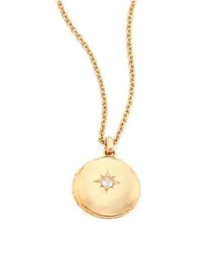 Shop Astley Clarke Cosmos Small Diamond & 14k Yellow Gold Locket Necklace