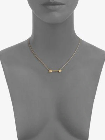 Shop Jennifer Zeuner Jewelry Arrow Necklace In Yellow Gold