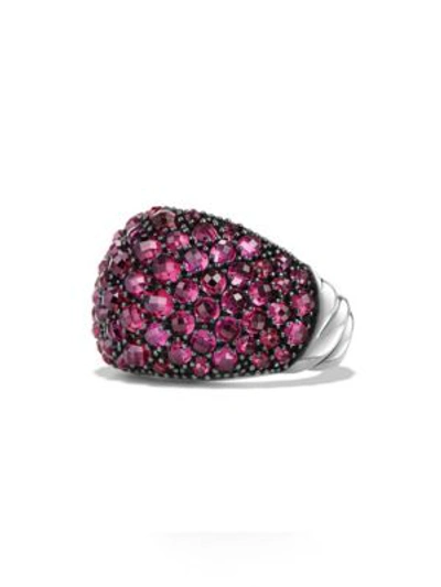 Shop David Yurman Osetra Dome Ring With Pavé Rubies In Ruby