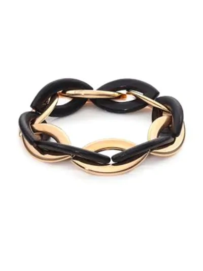 Shop Vhernier Women's Doppio Senso 18k Rose Gold & Ebony Wood Marquis Chain Bracelet In Rose Gold/black