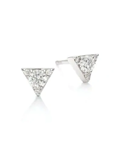 Shop Hearts On Fire Triplicity 18k White Gold & Diamond Triangle Stud Earrings