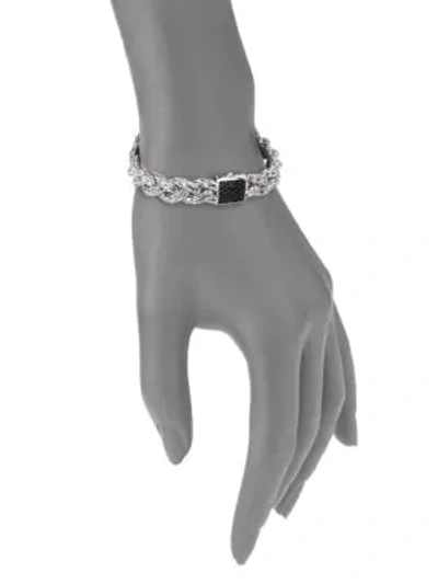 Shop John Hardy Women's Classic Chain Black Sapphire & Sterling Silver Large Bracelet In Silver/black