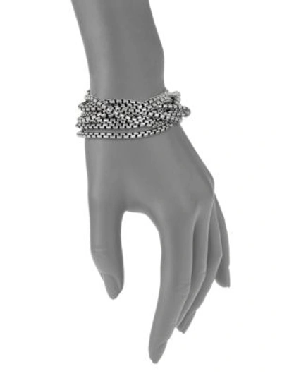 Shop David Yurman Women's Box Chain Eight-row Bracelet In Silver