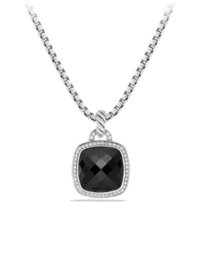 Shop David Yurman Women's Albion Pendant With Diamonds In Black Onyx