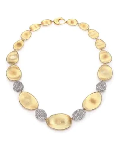 Shop Marco Bicego Lunaria Diamond & 18k Yellow Gold Four-station Collar Necklace