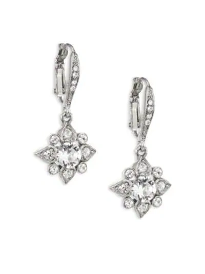 Shop Oscar De La Renta Women's Delicate Star Crystal Drop Earrings In Silver