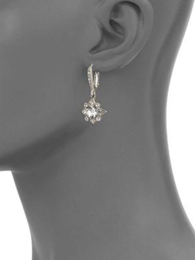 Shop Oscar De La Renta Women's Delicate Star Crystal Drop Earrings In Silver